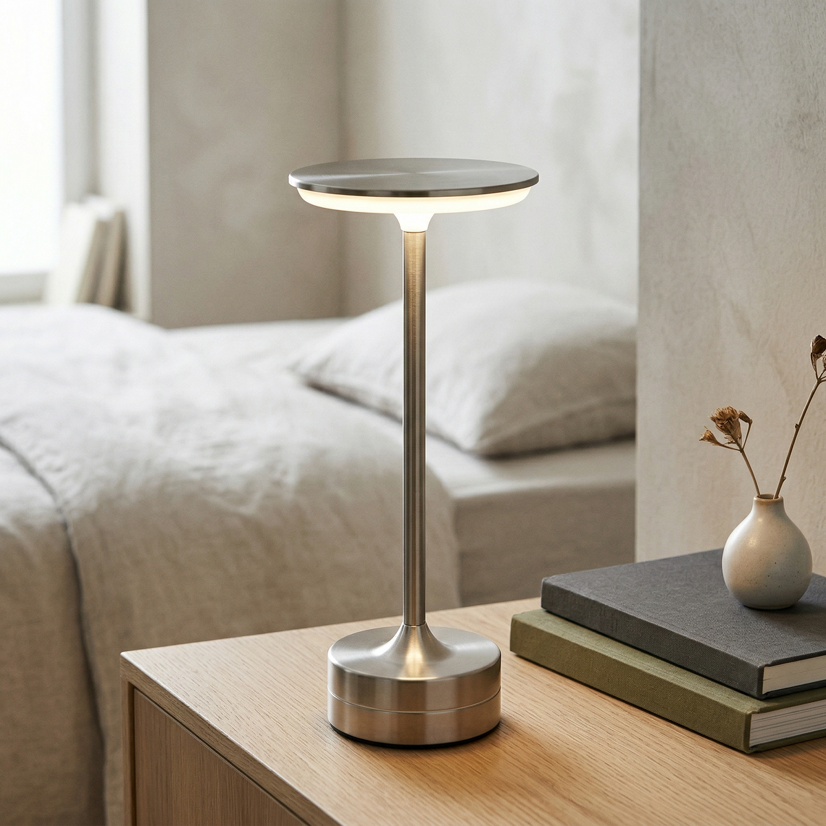Lampe de Table LED Rechargeable Sans Fil – Design Élégant & Tactile