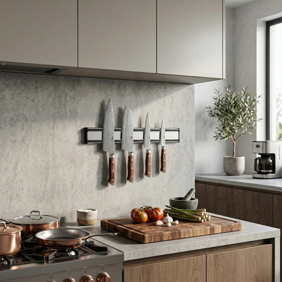 Barre Magnétique Murale pour Couteaux – Rangement Cuisine Design