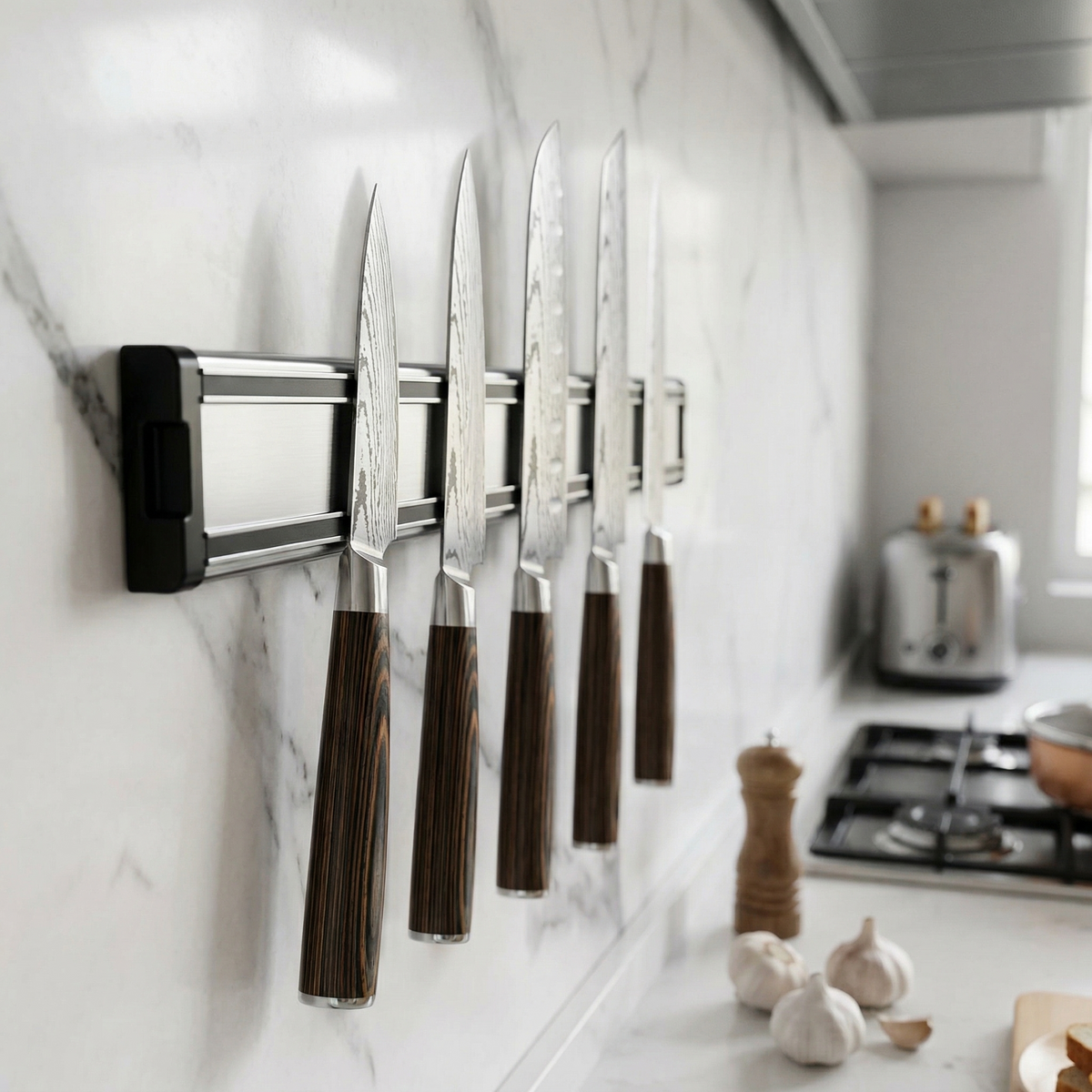 Barre Magnétique Murale pour Couteaux – Rangement Cuisine Design