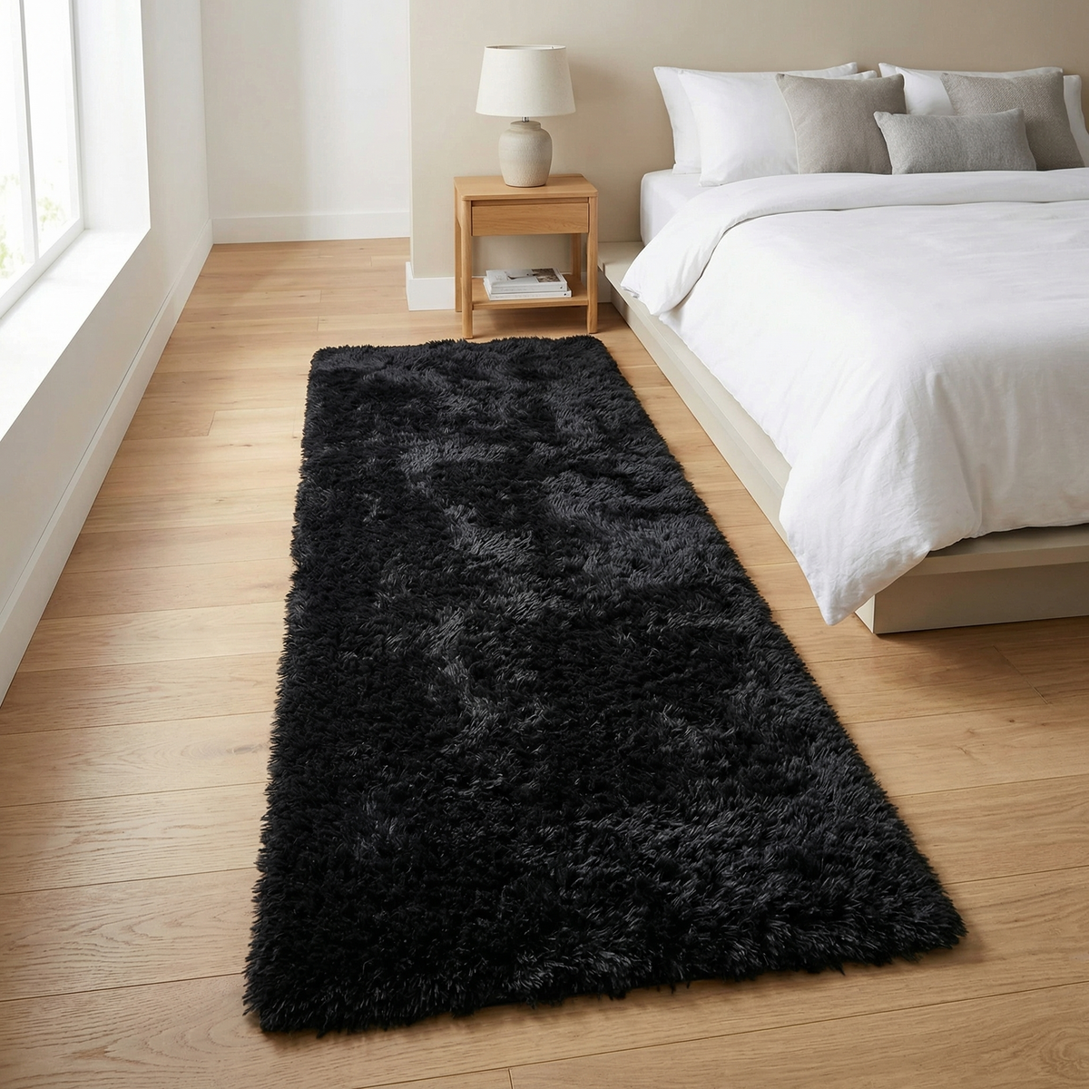 Tapis doux antidérapant pour chambre – effet peluche ultra confortable